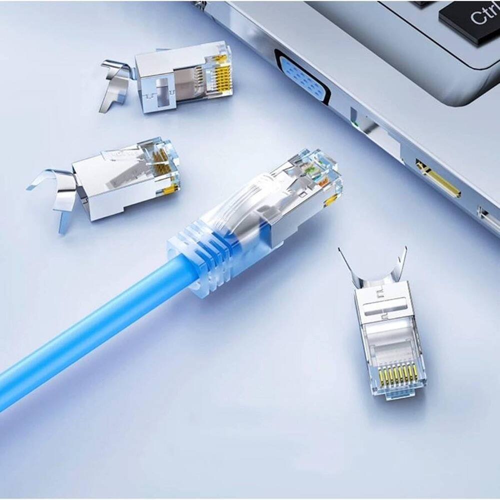 Back. ACJPR - Cat7/Cat6A RJ45 Pass Through Connectors, Shielded, 100-Pack.