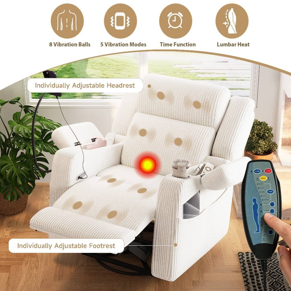 8 Vibration Balls  
5 Vibration Modes  
Time Function  
Lumbar Heat  
Individually Adjustable Headrest  
Individually Adjustable Footrest