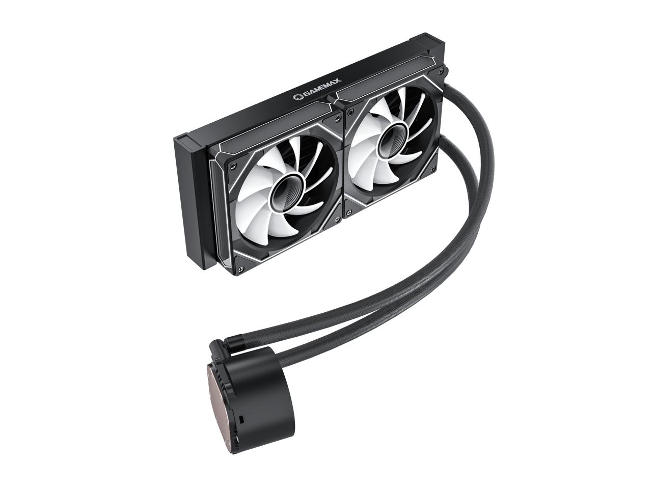 Alt View 2. GAMEMAX - GAMEMAX IceBerg 240 Digital BK, 240mm ARGB AIO Water Cooler - Supports Intel LGA 1851/1700, AMD AM5/AM4 - Black.