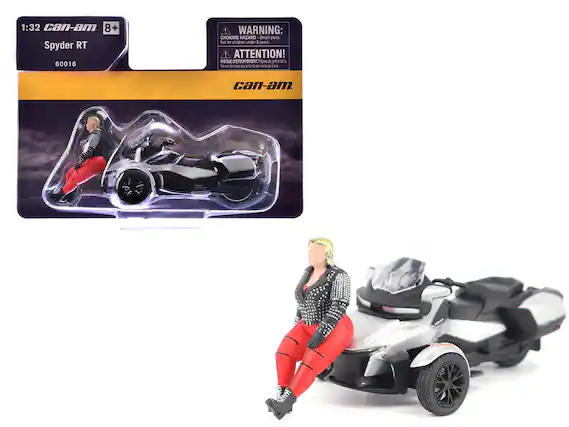 1:32 can-am 8+ Spyder RT 60016
WARNING: CHOKING HAZARD Small parts. Not for children under 3 years!
ATTENTION! RISQUE D'ETOUFFEMENT. Pièces de petite taille.
Ce jouet n'est pas adapté aux enfants de moins de 3 ans.