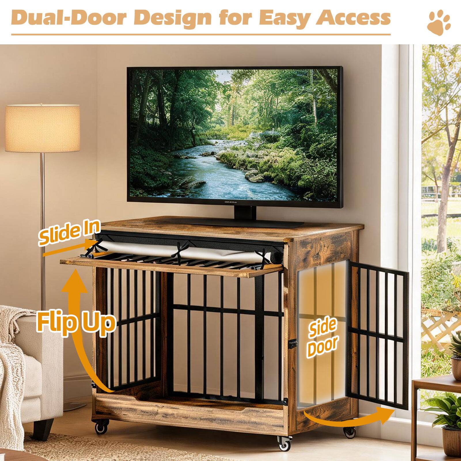 Dual-Door Design for Easy Access

Slide In

Flip Up

Side Door