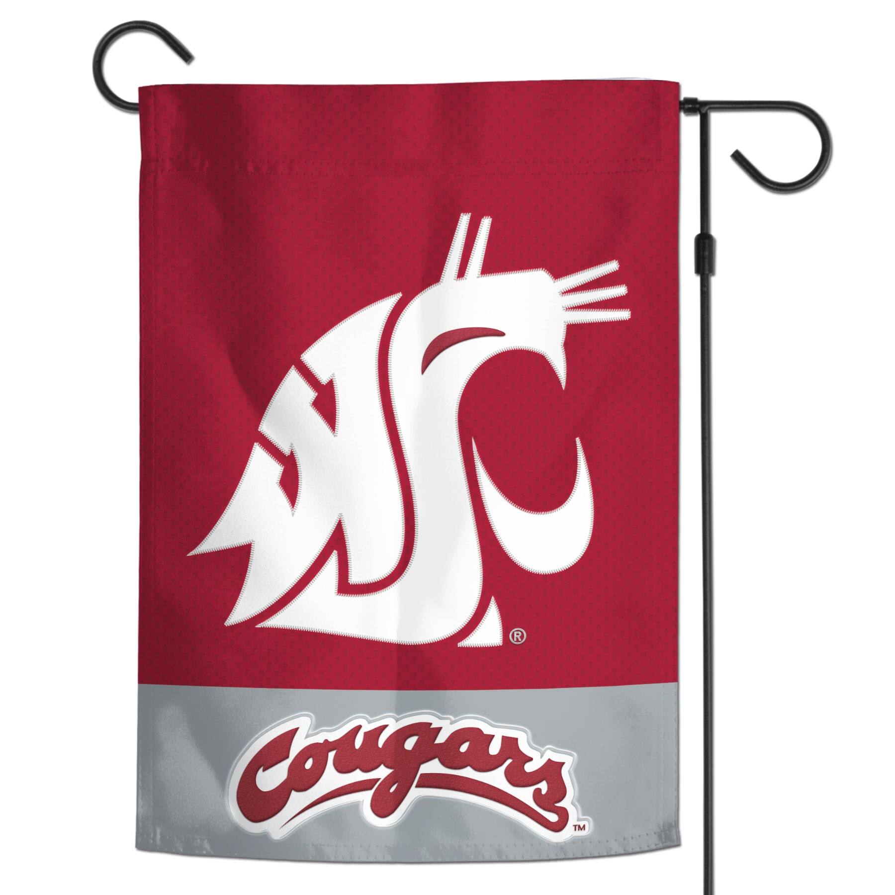 Alt View 1. WinCraft - Washington State Cougars 12" x 18" Applique Garden Flag - Multicolor.