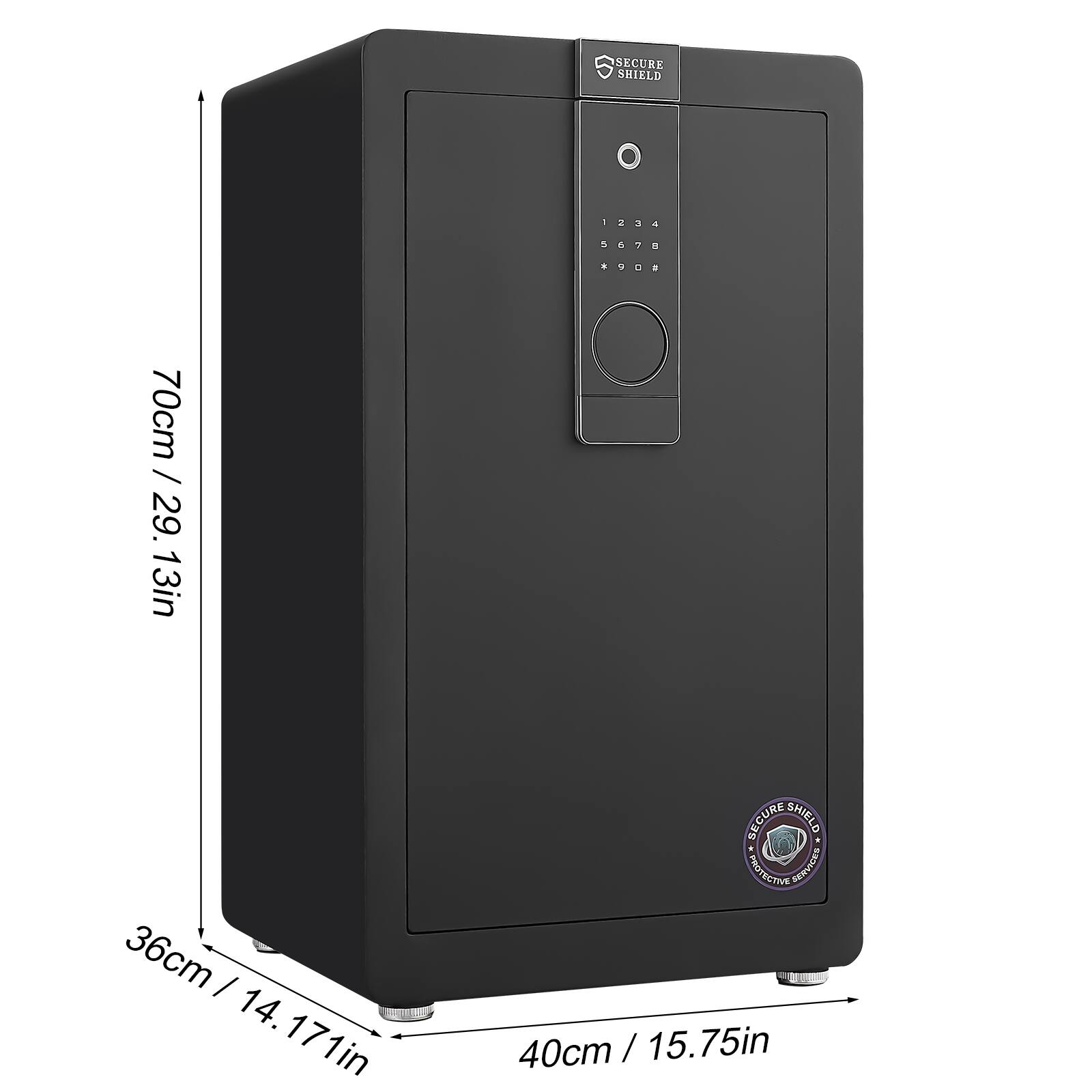 SECURE SHIELD  
1234  
2 3 5670  
70cm / 29.13in  
36cm / 14.171in  
1in  
SECURE SHIELD PROFEETIVR  
40cm / 15.75in