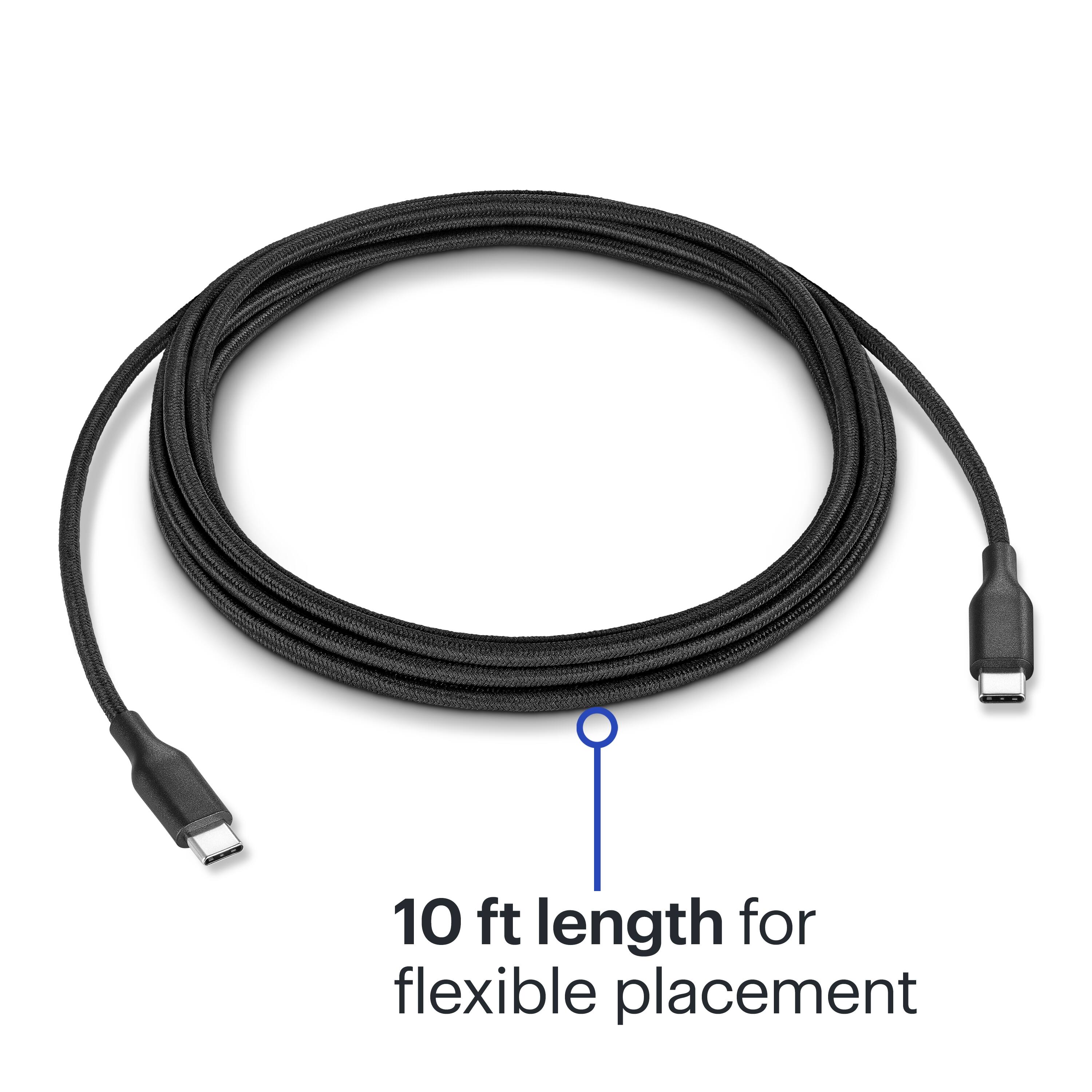 The text on the image reads "10 ft length for flexible placement."