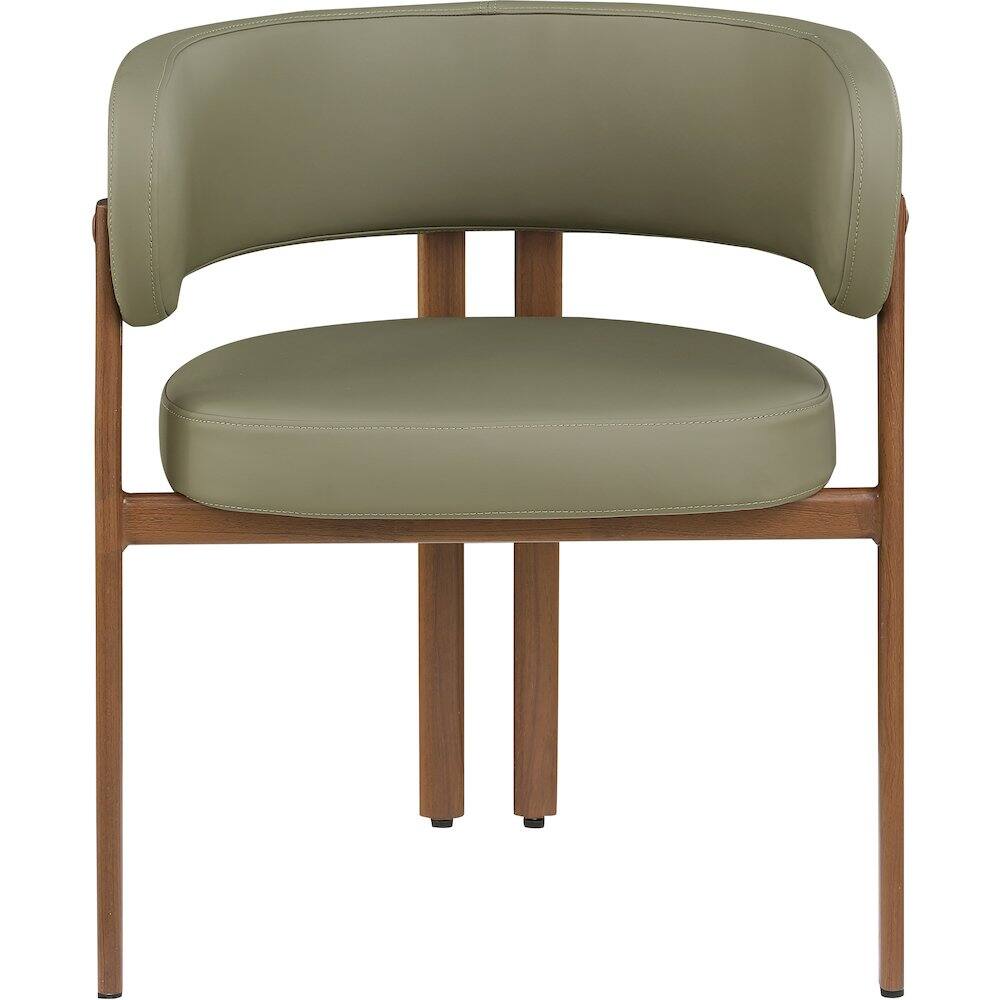Alt View 2. Meridian Furniture - Gideon Olive Green Vegan Leather Dining Chair, Set of 2 - Green.