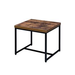 Manhattan Lane - Contemporary Style Rectangular Wood and Metal End Table - Brown and Black