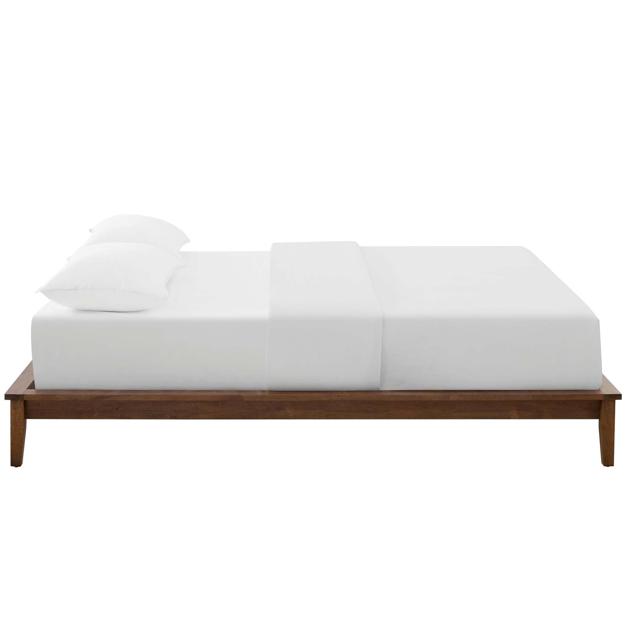 Back. Modway - Camille Fabric Twin Platform Bed with Round Splayed Legs - Gray.