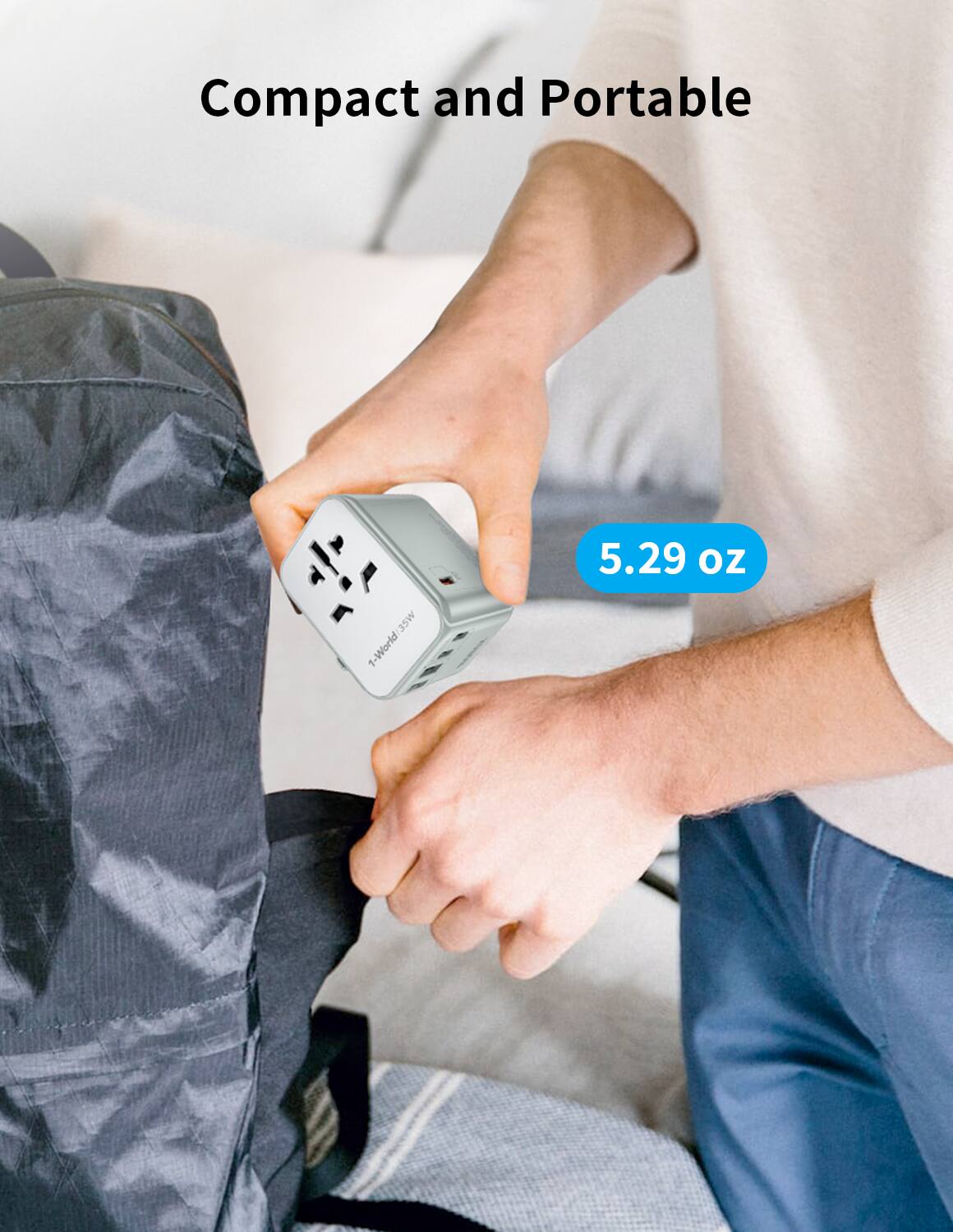 Compact and Portable 5.29 oz 35W 1-World