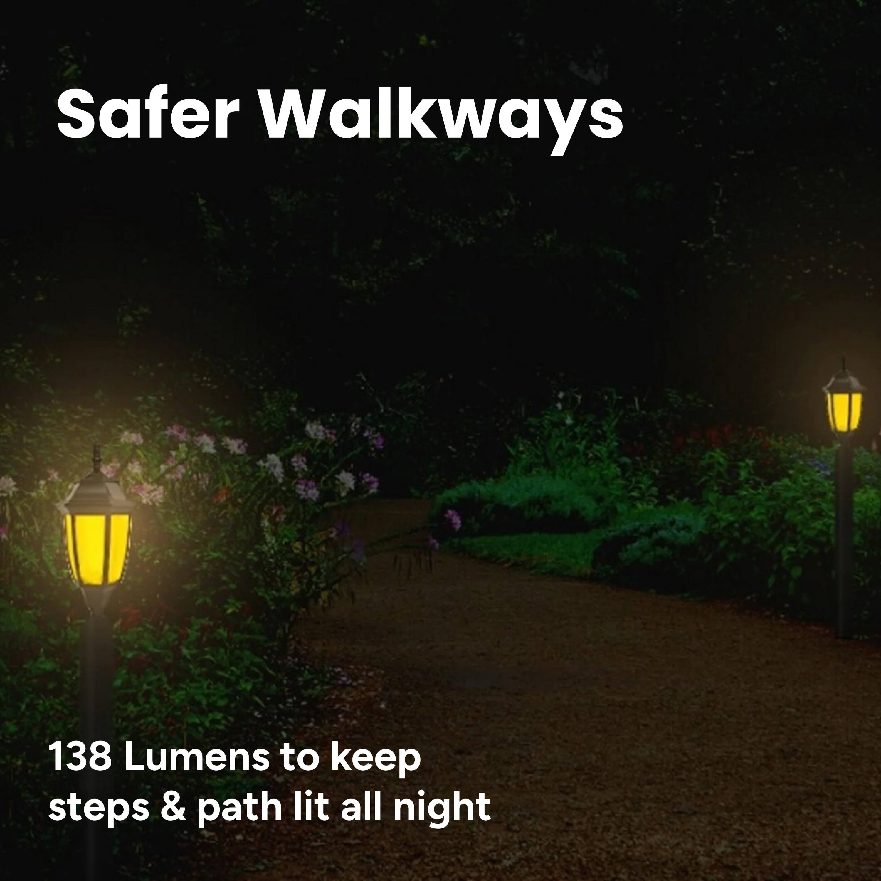 Safer Walkways
138 Lumens to keep steps & path lit all night