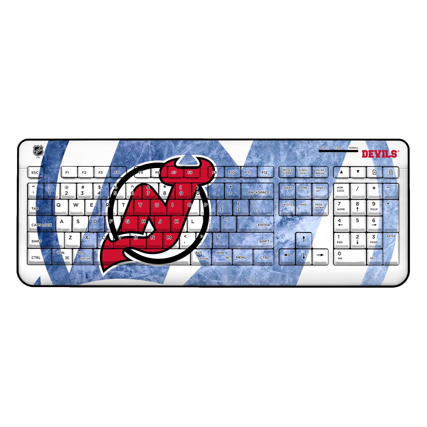 Keyscaper - New Jersey Devils Ice Tilt Wireless Keyboard - Multicolor