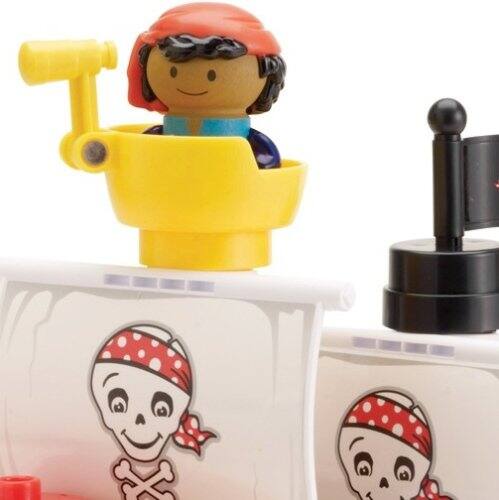 Alt View 3. Hasbro - Learning Curve Play Town Pirate Ship and Pirates Set - Wooden Figure Play System - Multi.