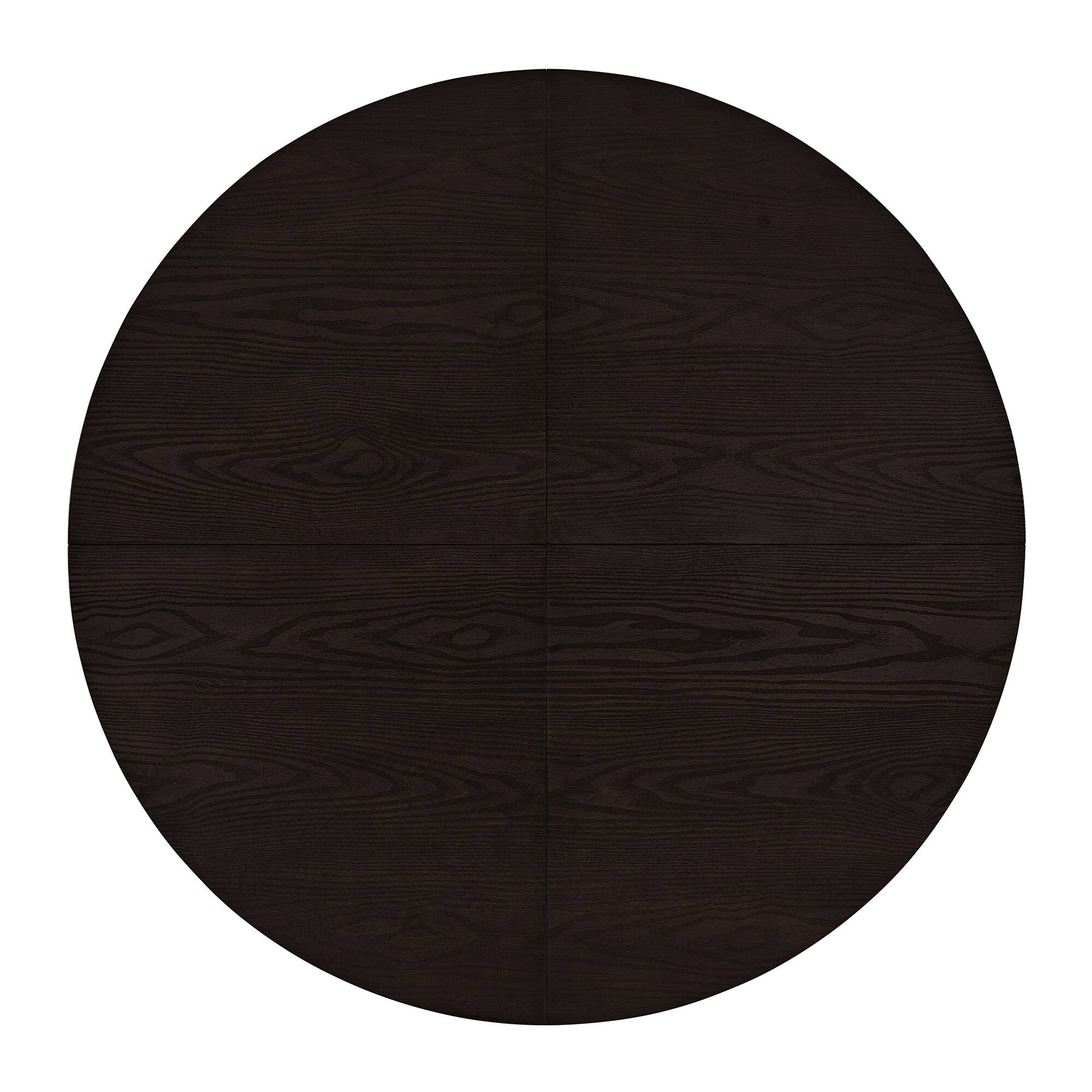 Alt View 6. ROME + OAK - ROME + OAK Rumson 44" Modern Farmhouse Pedestal Dining Table, Dark Brown - Dark Brown.