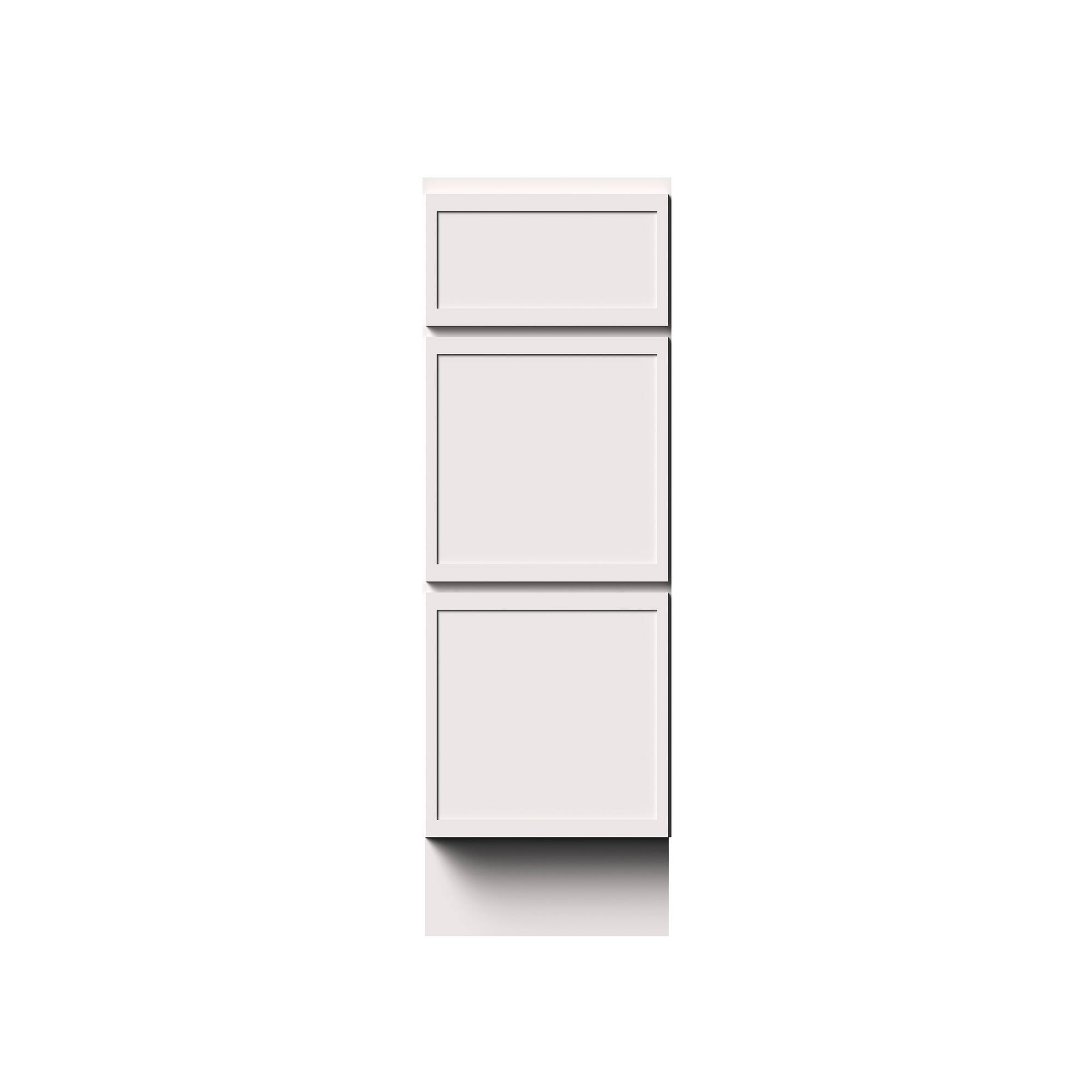 Alt View 1. Boyel Living - 18-in W x 34.5-in H x 24-in D Slim Shaker RTA Kitchen 3-Drawer Base Cabinet with Soft-Close Drawers - Snow White.