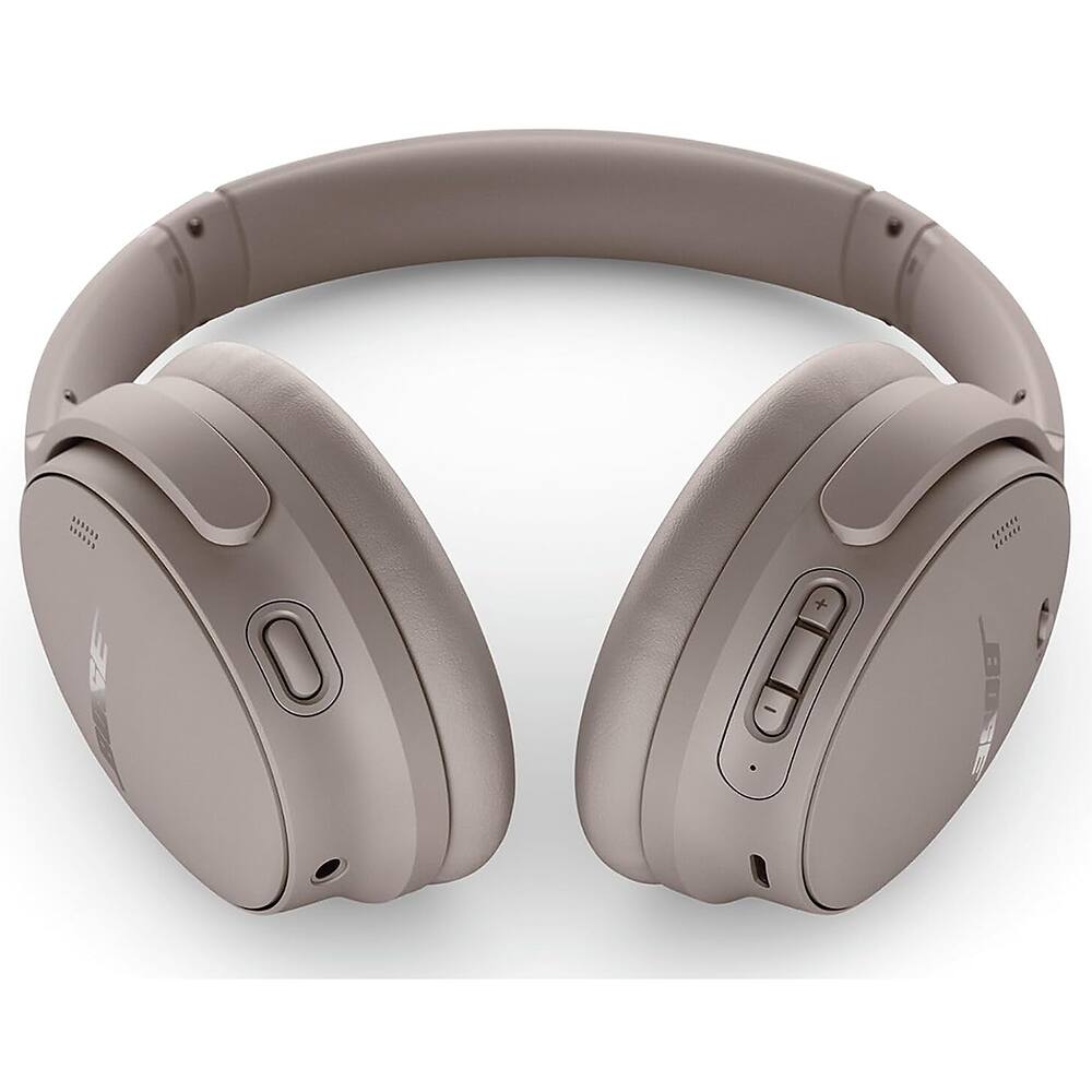 Left. Bose - QuietComfort Wireless Over-Ear Bluetooth Headphones + 26-Month Extended Warranty Protection - Sandstone.