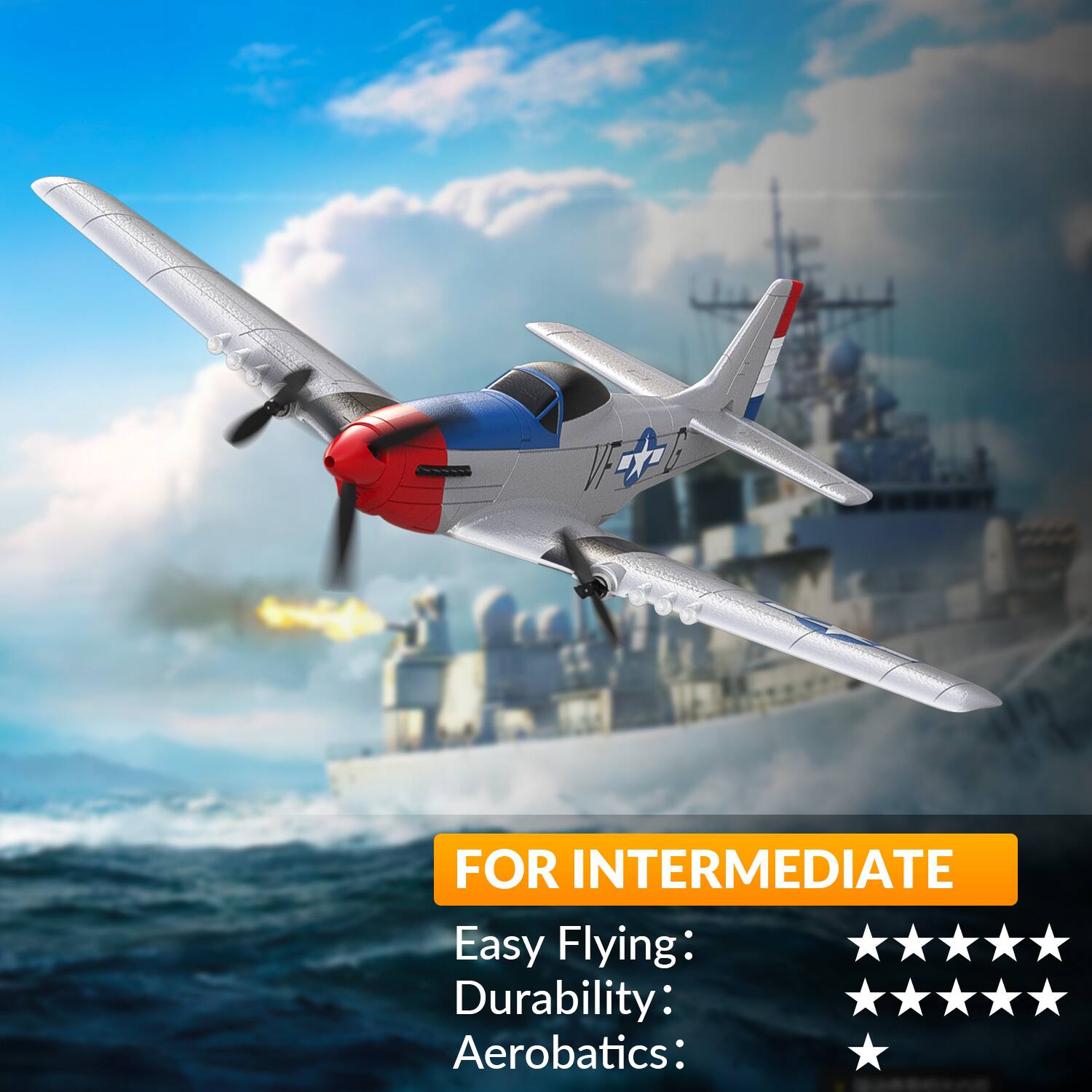 FOR INTERMEDIATE  
Easy Flying: ★★★★★  
Durability: ★★★★★  
Aerobatics: ★