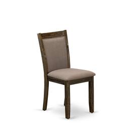 East West Furniture - V726MZ748-5 - 5-Pc Modern Dining Set - 4 Parson Chairs and 1 Dining Room Table (Distressed Jacobean Finish) - Multi-Color