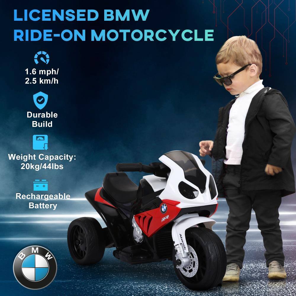 LICENSED BMW RIDE-ON MOTORCYCLE

- 1.6 mph / 2.5 km/h
- Durable Build
- Weight Capacity: 20kg / 44lbs
- Rechargeable Battery

BMW