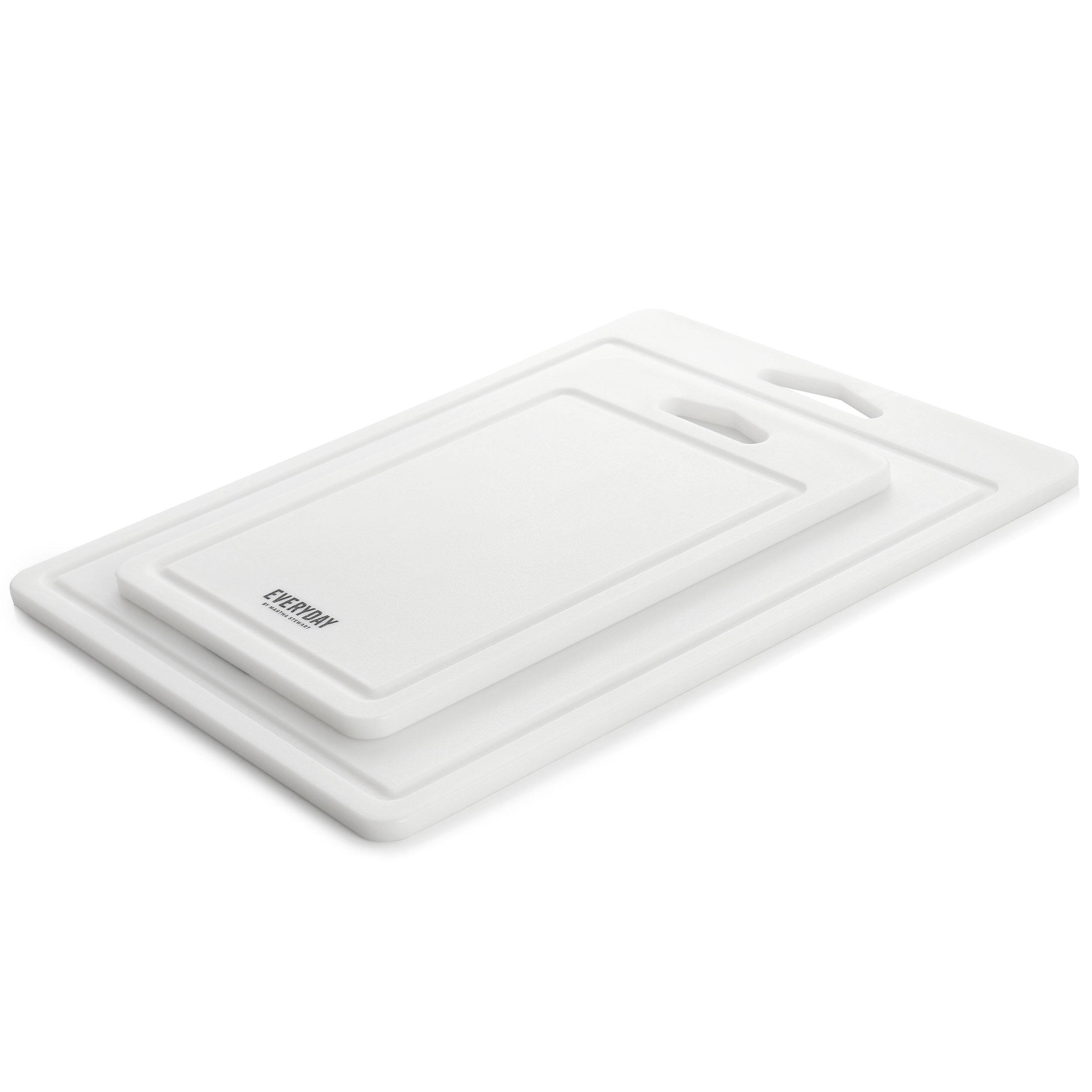 Alt View 2. Martha Stewart - Martha Stewart Everyday Fayer 2 Piece Polypropylene 16in and 12in Cutting Board Set in White - White.