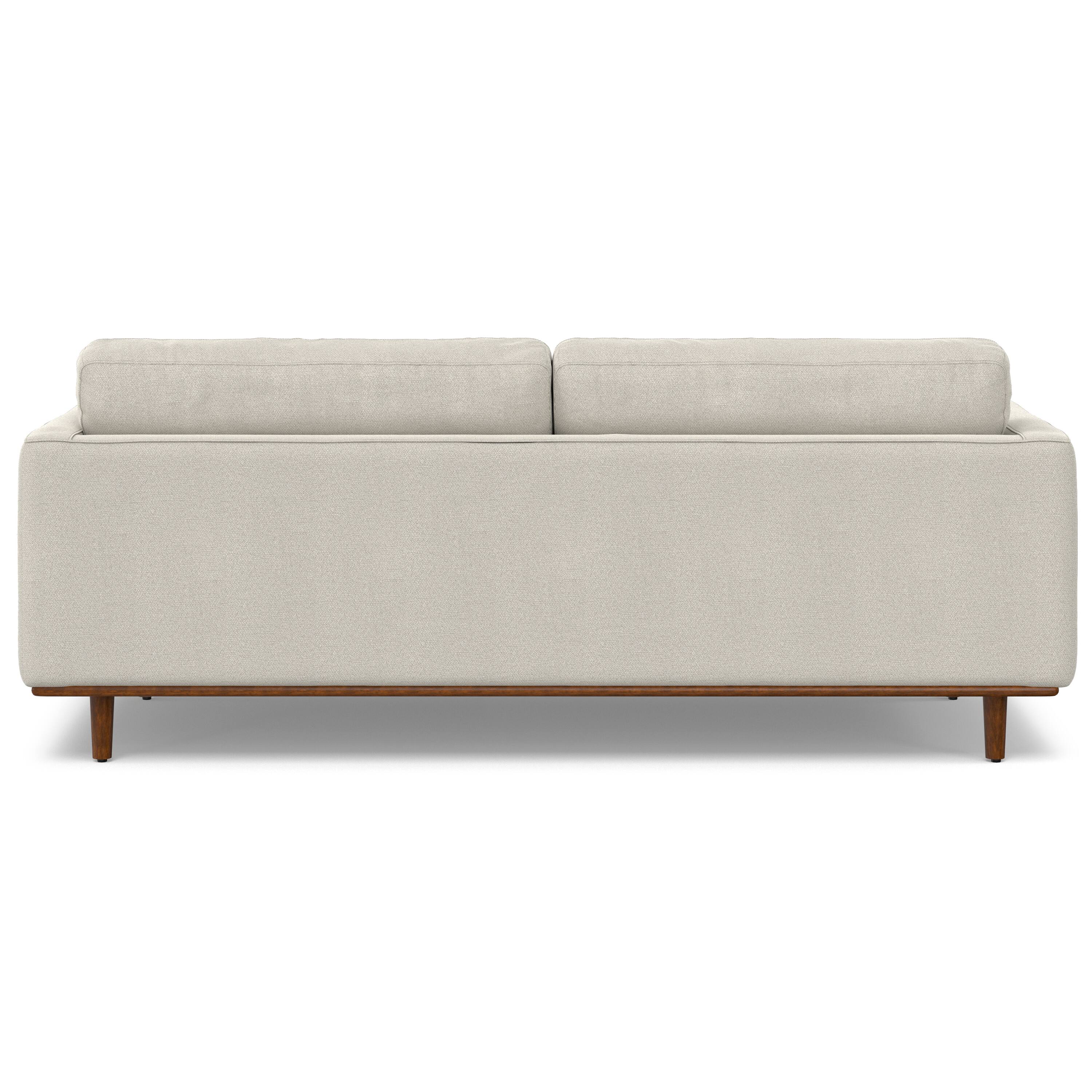 Left. Simpli Home - Morrison 89 inch Wide Mid-Century Modern Sofa in Cream White Woven-Blend Fabric - Cream White.
