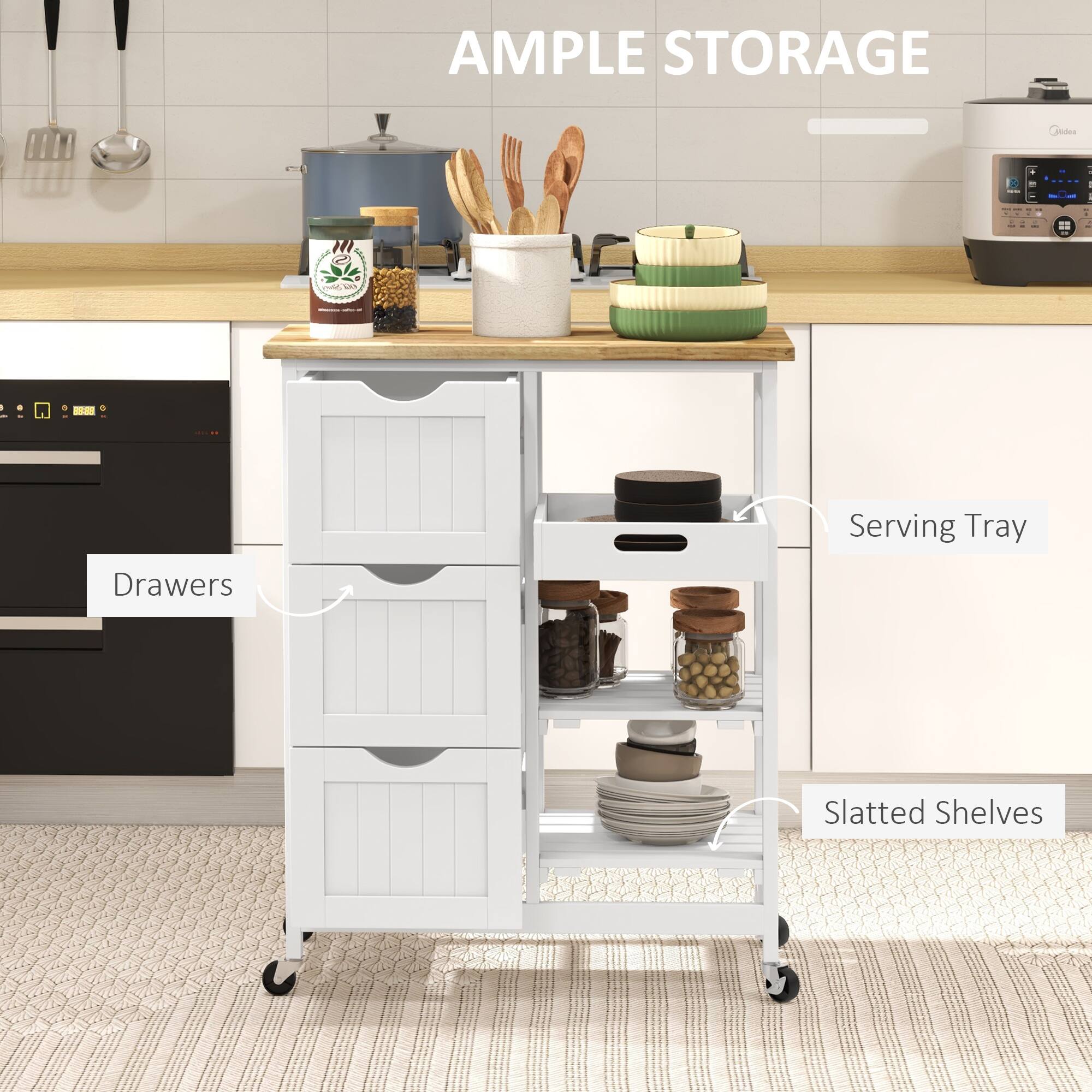 AMPLE STORAGE | Serving Tray | Drawers | Slatted Shelves