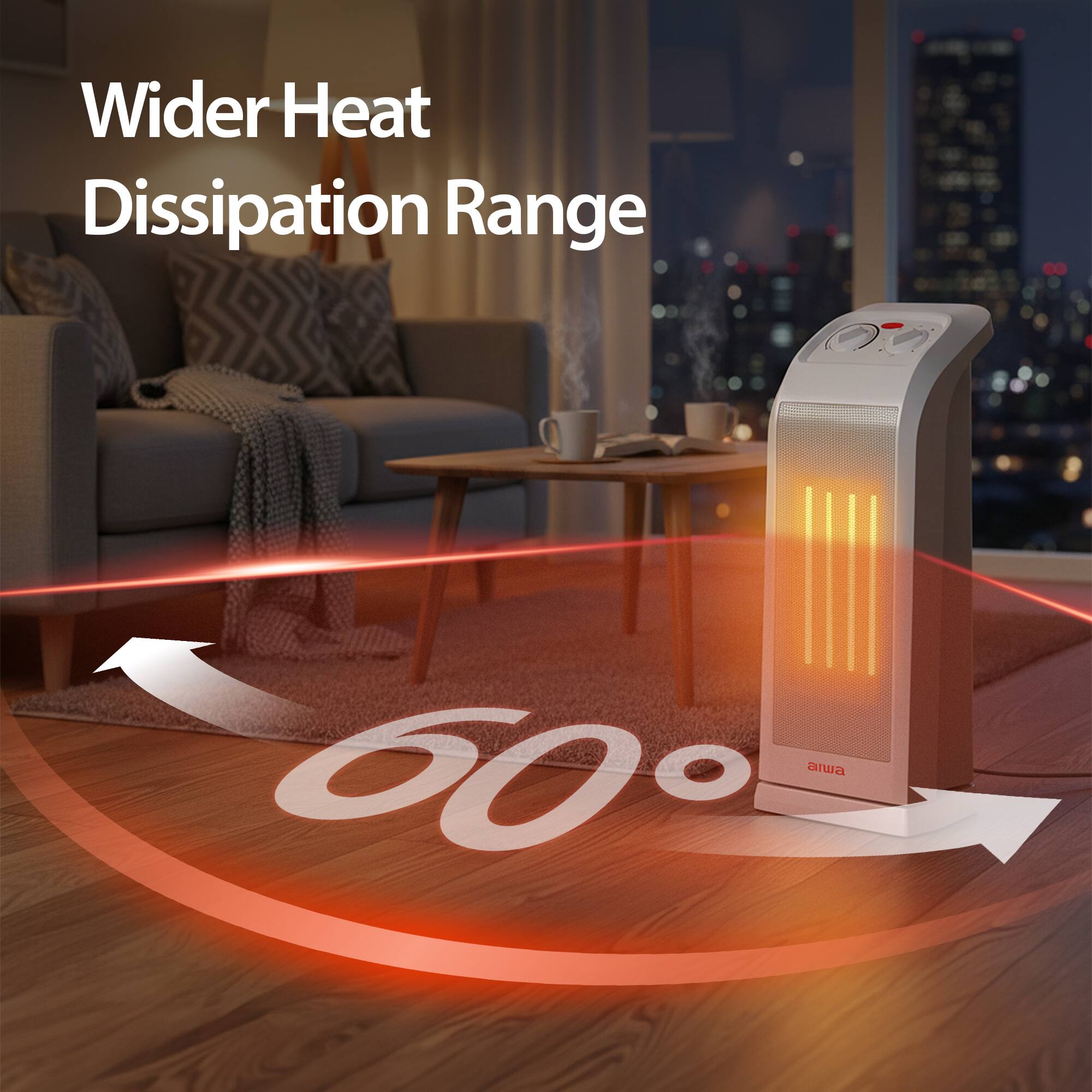 Wider Heat Dissipation Range  
60°