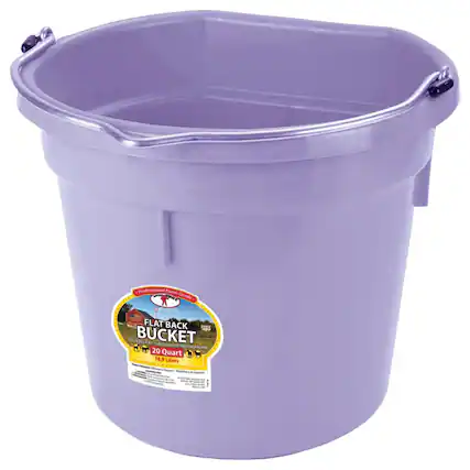 Professional Farm Grade FLAT BACK BUCKET 901 PLAT LURO CONLADO POSTURIC KOA FLANG 20 Quart 18.9 Liters