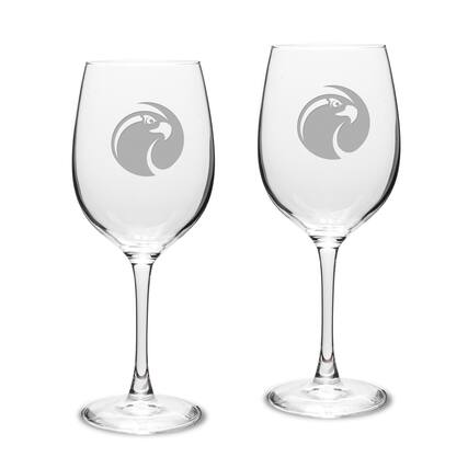 Front. Jardine - Seattle Pacific Falcons Two-Piece 16oz. Traditional White Wine Glass Set - Multicolor.