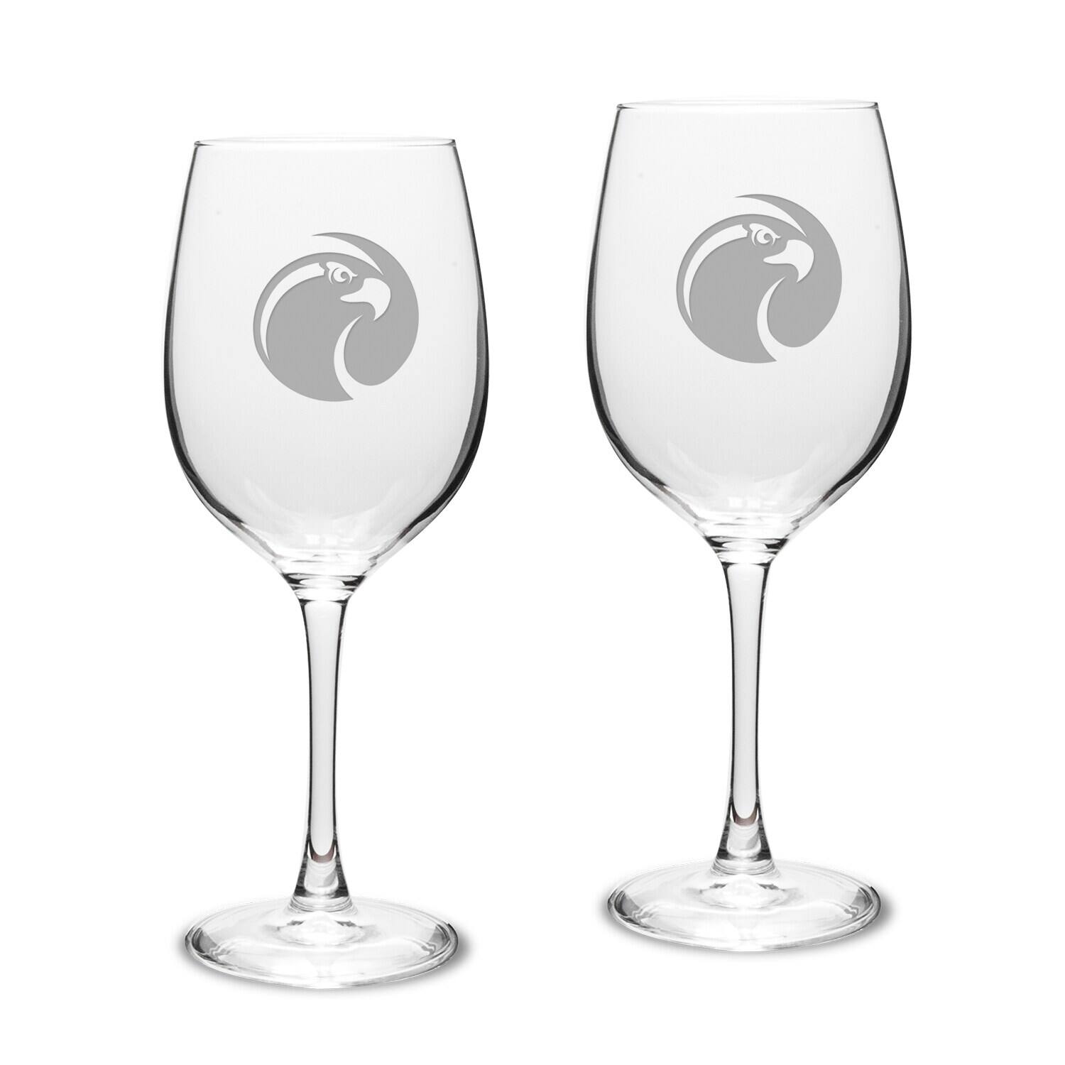 Front. Jardine - Seattle Pacific Falcons Two-Piece 16oz. Traditional White Wine Glass Set - Multicolor.