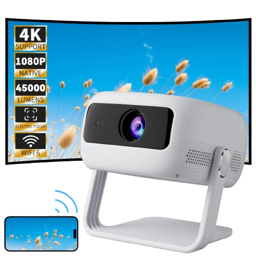 4K SUPPORT  
1080P NATIVE  
45000 LUMENS  
ELECTRIC FOCUS  
WIFI 6