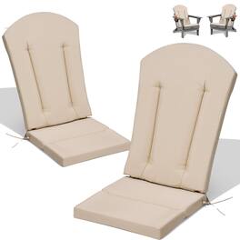 Chateau Abodes - Adirondack Chair Cushions, Outdoor Rocking Chair Cushions Waterproof & Fade Resistant for Outdoor Patio - Khaki-2 Pieces