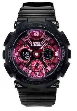 Casio - G-SHOCK Analog Digital Resin Strap Dial Quartz GMA-S120RB-1A 200M Women's Watch - Burgundy