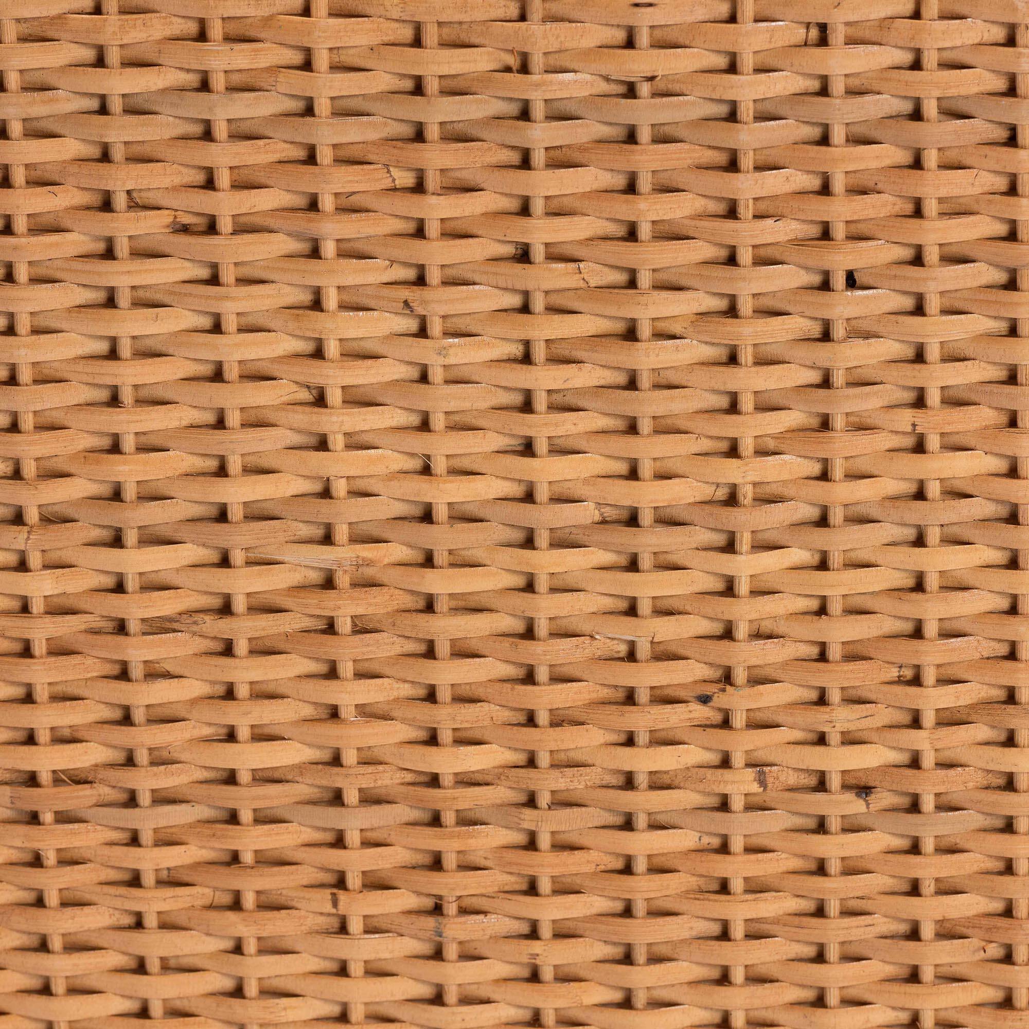 Alt View 1. bali & pari - Andrea Natural Rattan End Table - Handwoven Wicker Accent Table with Pleated Skirt, Boho Coastal Side Table - Light Honey.