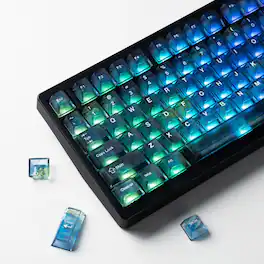 Womier - PBT Keycaps, Cherry Profile Dye-Sub Theme Keys for Cherry Gateron MX Switches Mechanical Keyboards - Blue-115 Keys