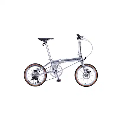 Front. Dahon - Dahon K9 16 Inch 9-Speed Folding Bike with Disc Brakes (Quick Silver) - Silver.