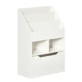 Homcom - Kids Bookcase Multi-Shelf Rack Organizer with Storage Drawer for Books, Playroom - White