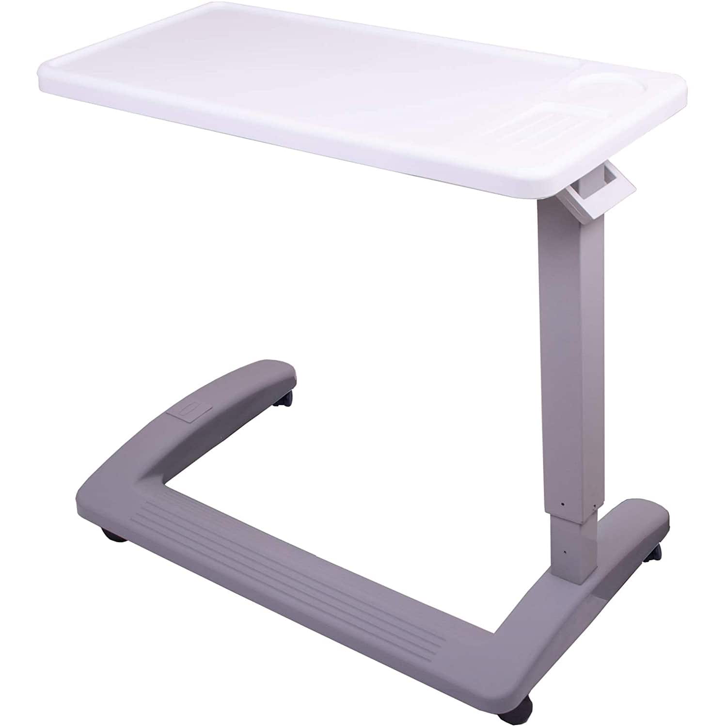 Carex - Overbed Table And Rolling Bedside Hospital Table - White/Gray