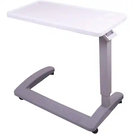 Alt View 11. Carex - Overbed Table And Rolling Bedside Hospital Table - White/Gray.