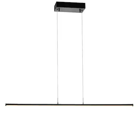 Front. Jonathan Y - Conley 39.5" Dimmable Adjustable Integrated LED Metal Linear Pendant, Black - Black.