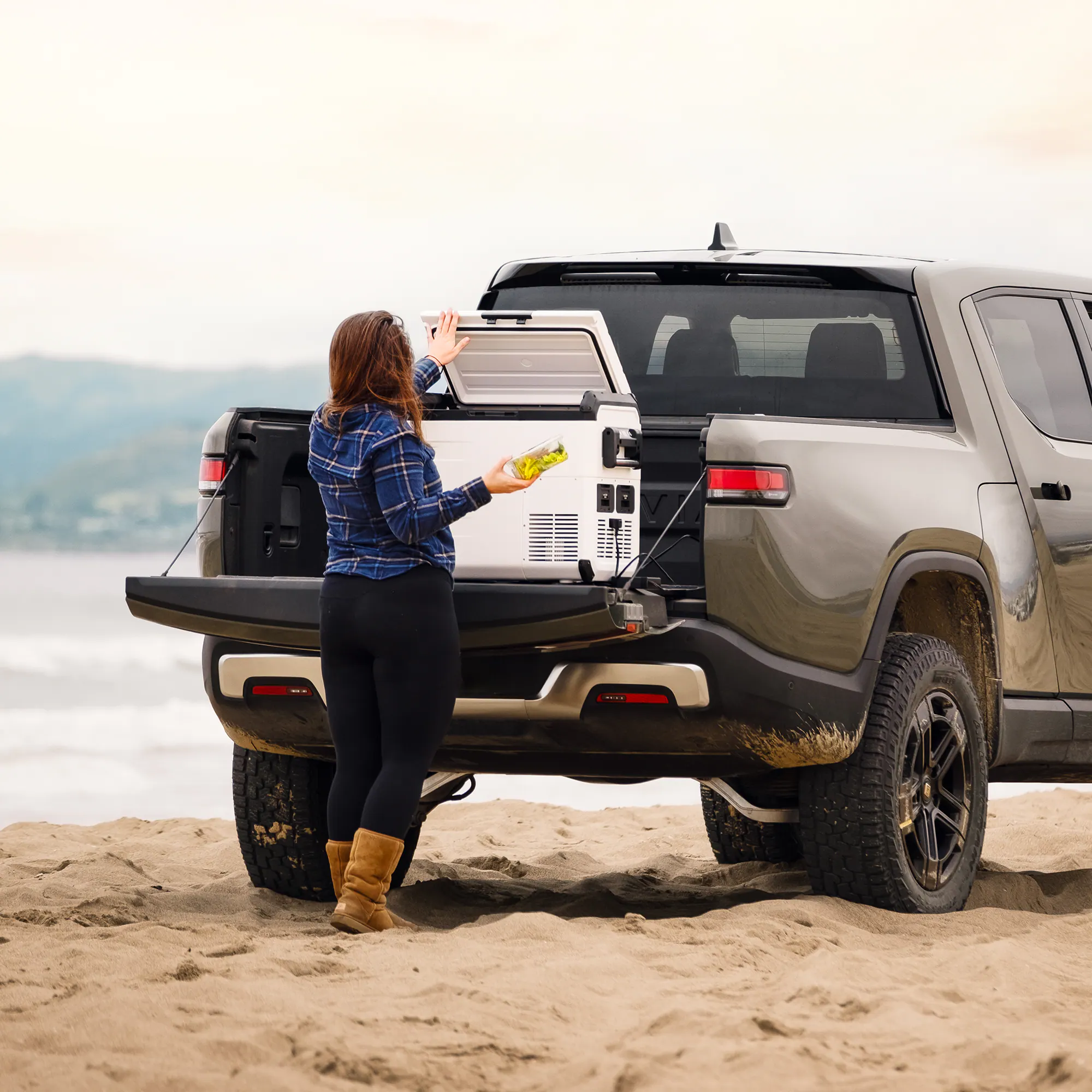 Alt View 5. Explorer Bear - Explorer Bear UR45W 48QT/45L 12/24V Portable Battery Powered Electric Fridge Freezer - Polar White.