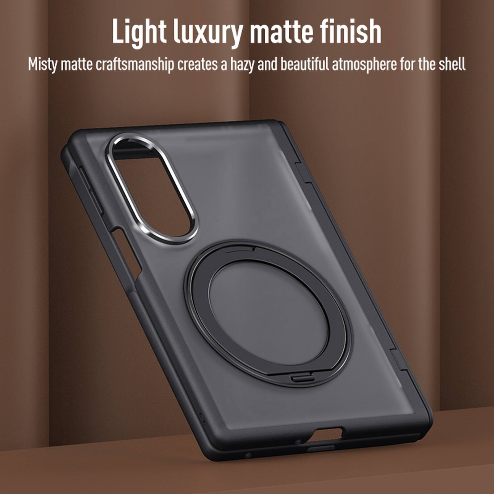 Light luxury matte finish  
Misty matte craftsmanship creates a hazy and beautiful atmosphere for the shell