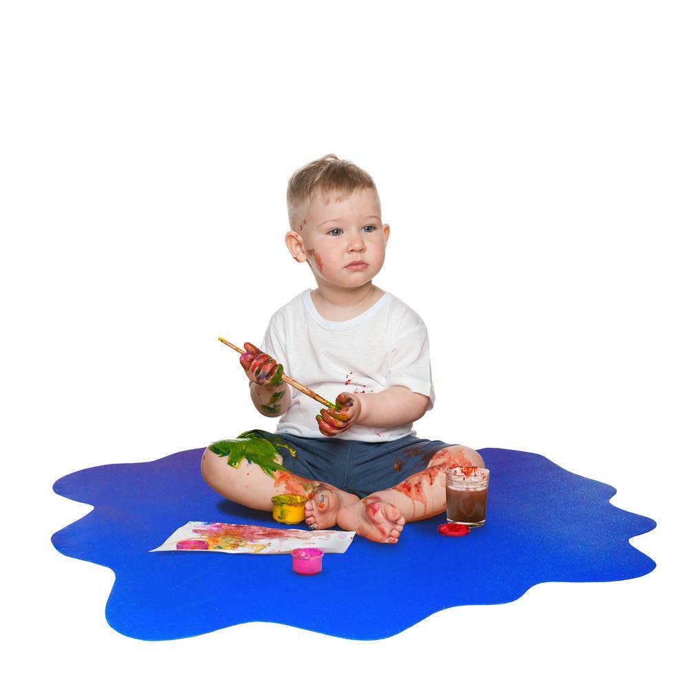 Alt View 6. Floortex - Blue Multi-Purpose Mat for Carpets - 40" x 40" - Blue.