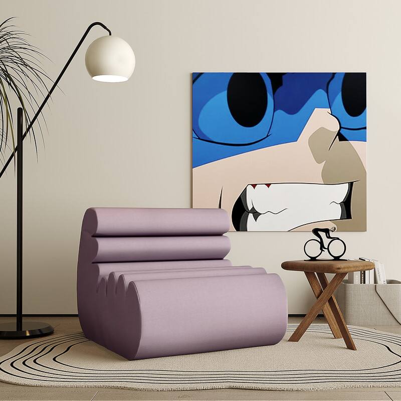 Alt View 2. wowmax - Memory Foam Bean Bag Couch - Waterproof Floor Sofa w/ Back Support & Storage for Bedroom/Patio - Purple.