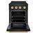 Angle. ZLINE - Autograph 24 in. 3.2 cu. ft. Paramount Freestanding Induction Range with 3 Burners in Black Steel with Gold Accents - Black Stainless Steel.