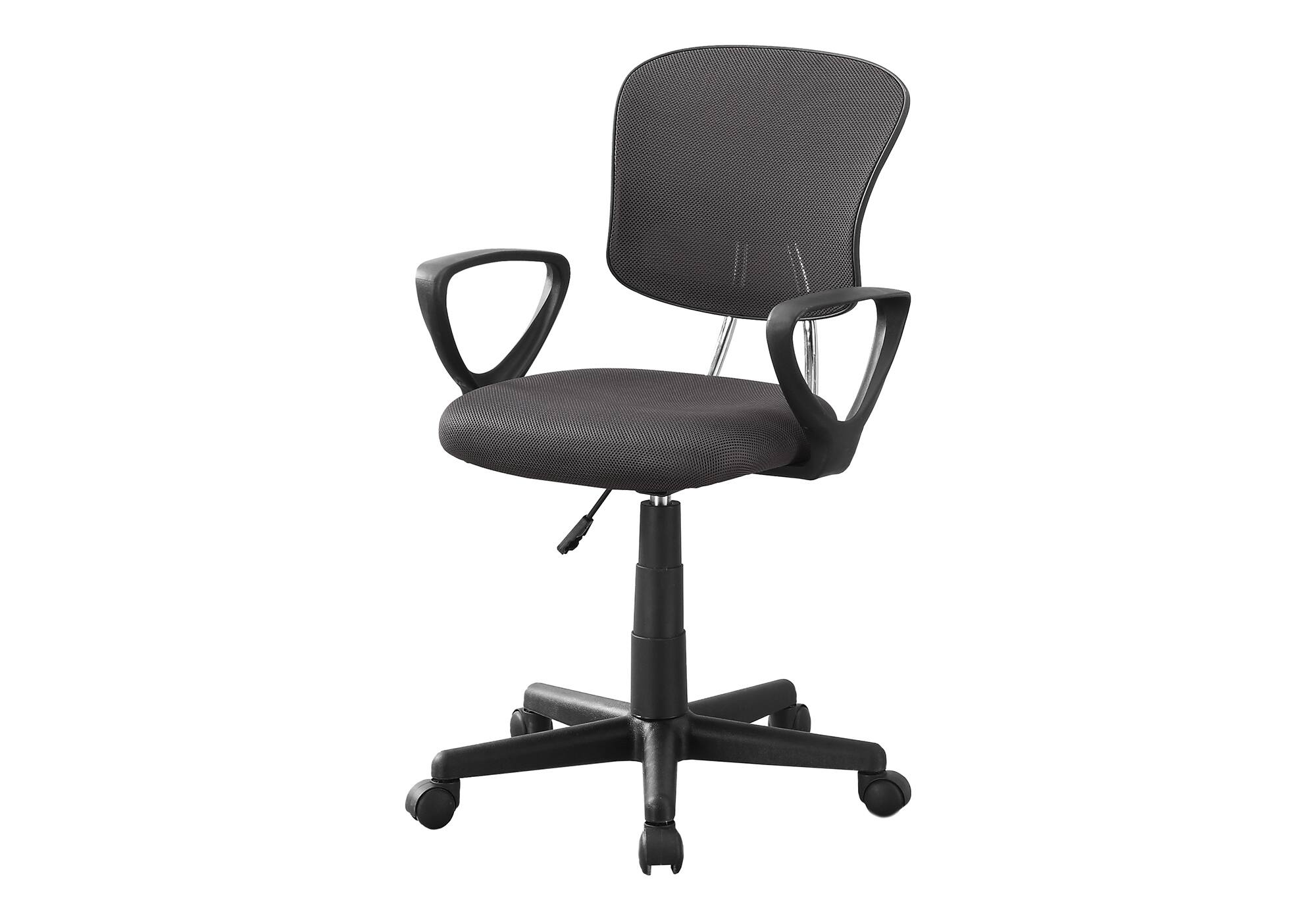 Angle. TinyHomie - Grey Mesh Black Metal Contemporary Ergonomic Office Chair Adjustable Height - gray.