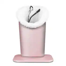 Kitcheniva - PU Leather Plush Lined Eyeglasses Protective Cover Holder Magnetic Stand Desk Organizer - Rose Gold