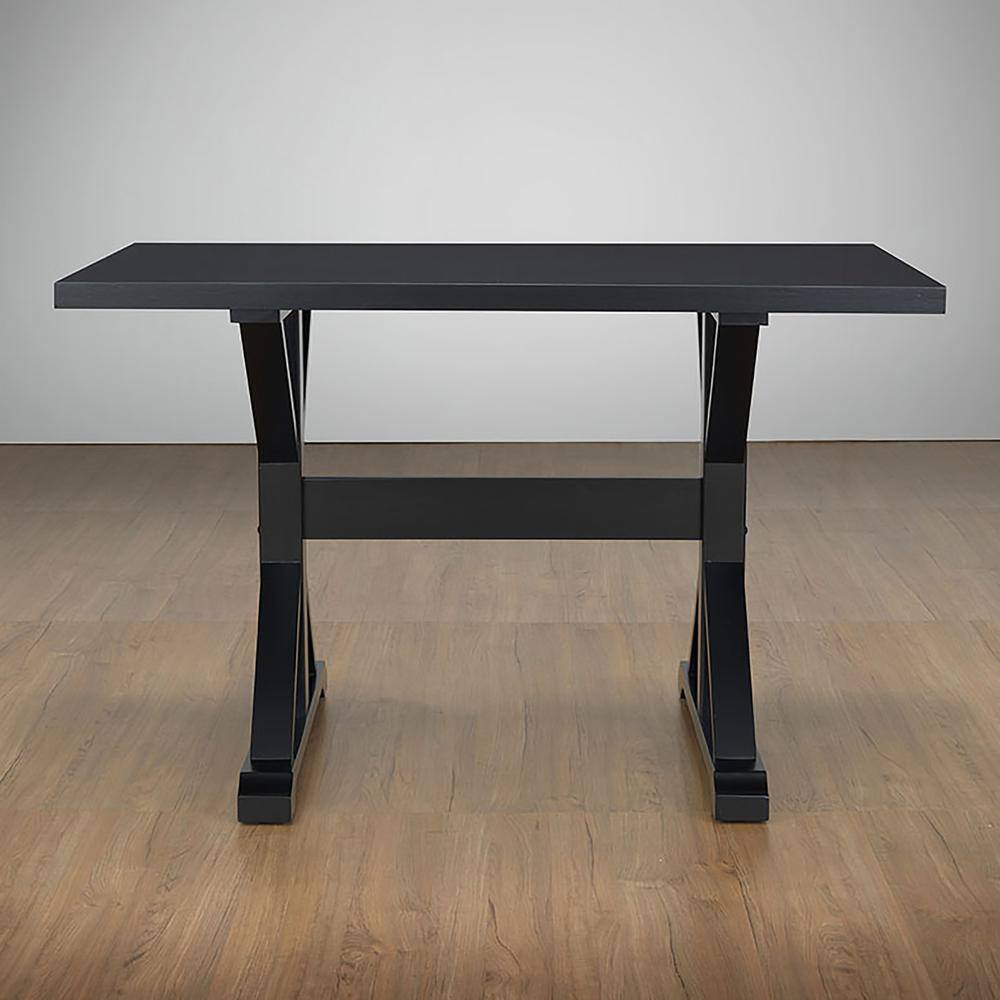 Alt View 1. Carolina Chair & Table - Florence Trestle Table - Antique Black - Black.