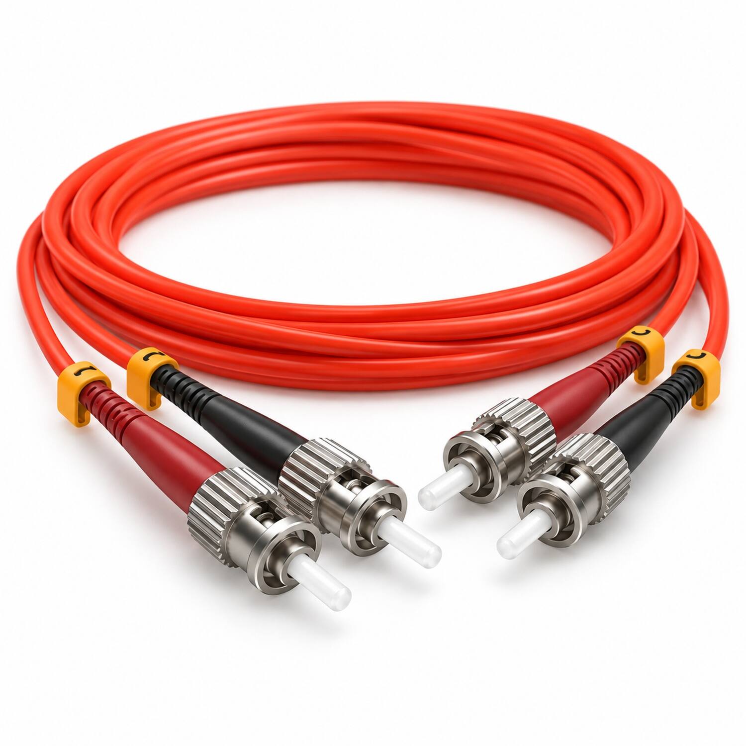 Left. Sanoxy - 3 Meters ST to ST Duplex 62.5/125 Multimode OM1 Fiber Optic Cable - Multi.