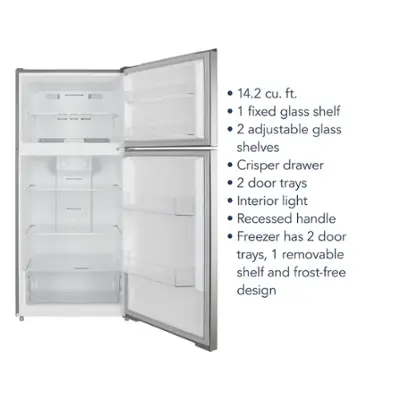 Insignia™ - 14.2 Cu. Ft. Top-Freezer Refrigerator with ENERGY STAR Certification - Stainless Steel