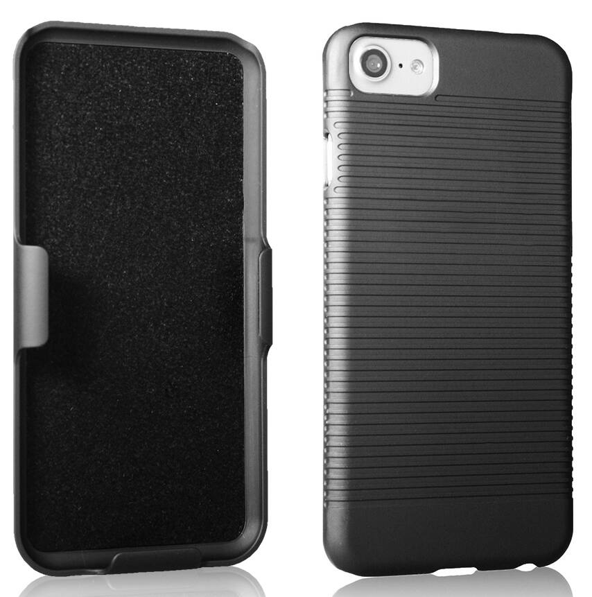 Alt View 3. Nakedcellphone - Case and Belt Clip Holster for iPhone 8 - Black.