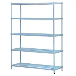 Design Ideas - MeshWorks 5 Tier Full-Size Metal Storage Shelving Unit Rack, Blue - Sky Blue